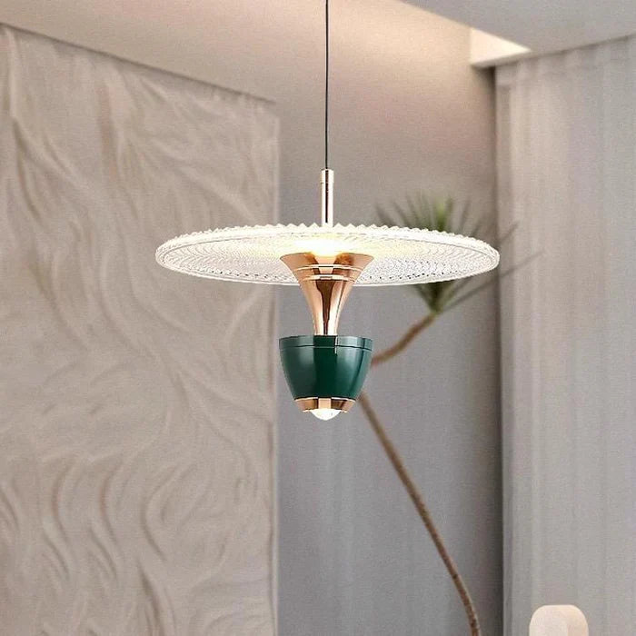 Moderne led pendelleuchte in scheibenform
