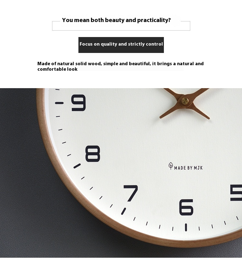 EleQuartz Uhr - runde Wanduhr - nordische Wanduhr aus Holz