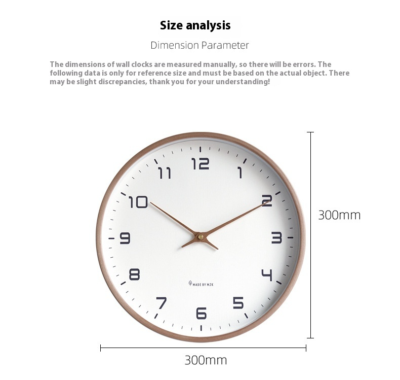 EleQuartz Uhr - runde Wanduhr - nordische Wanduhr aus Holz