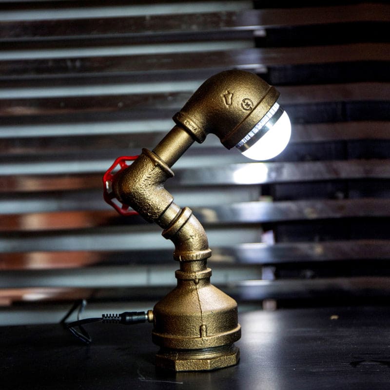 Glowbot - messing steampunk roboterlampe mit daumenschalter