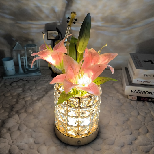 Luna - elegante tischlampe mit blumendesign