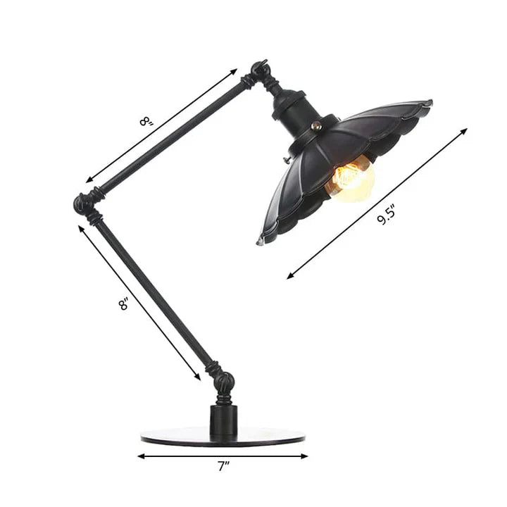 LichtStijl – verstellbare vintage-lampe mit geformtem metallschirm