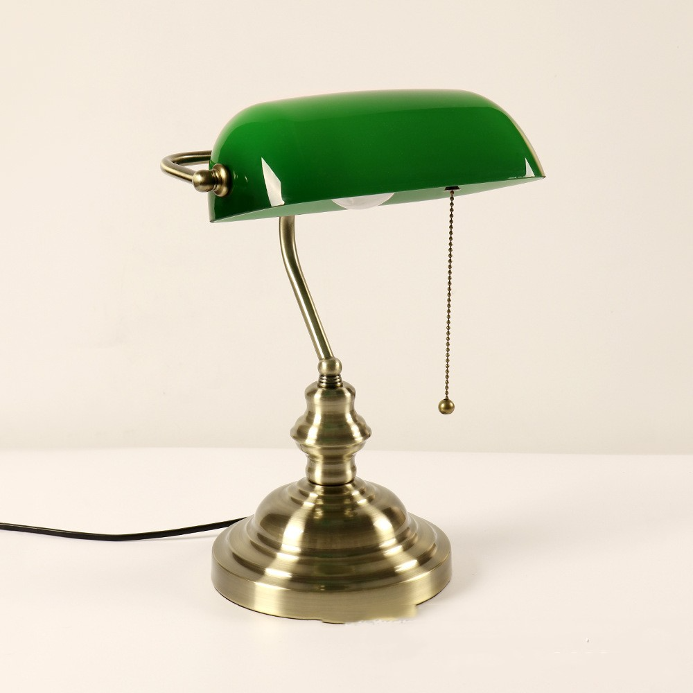 NostalGlow - retro mini schreibtischlampe metall/glas