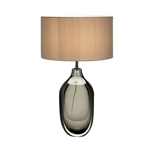 CrystalGlow – moderne kristall-tischlampe mit stoffschirm in kaki