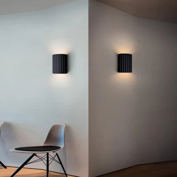 Moderner halbkreis wandleuchter aus harz für wohnzimmer