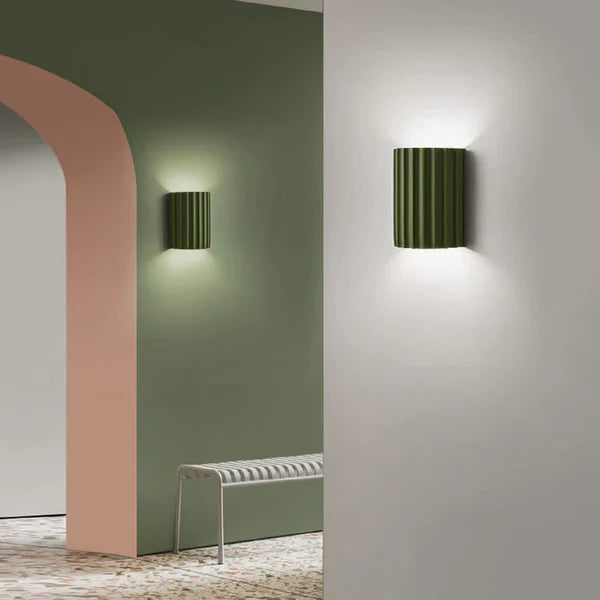 Moderner halbkreis wandleuchter aus harz für wohnzimmer