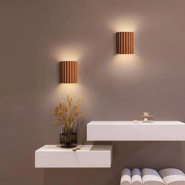 Moderner halbkreis wandleuchter aus harz für wohnzimmer