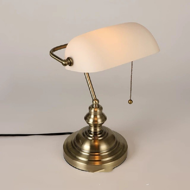 NostalGlow - retro mini schreibtischlampe metall/glas