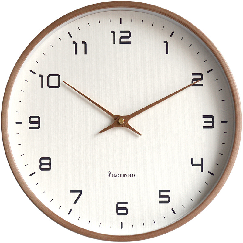 EleQuartz Uhr - runde Wanduhr - nordische Wanduhr aus Holz