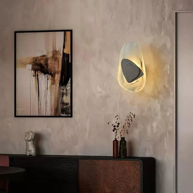 Kreative moderne led-wandleuchte aus glas