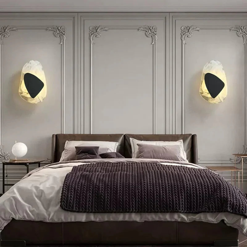 Kreative moderne led-wandleuchte aus glas