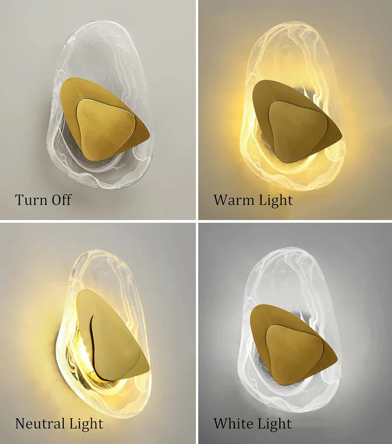Kreative moderne led-wandleuchte aus glas