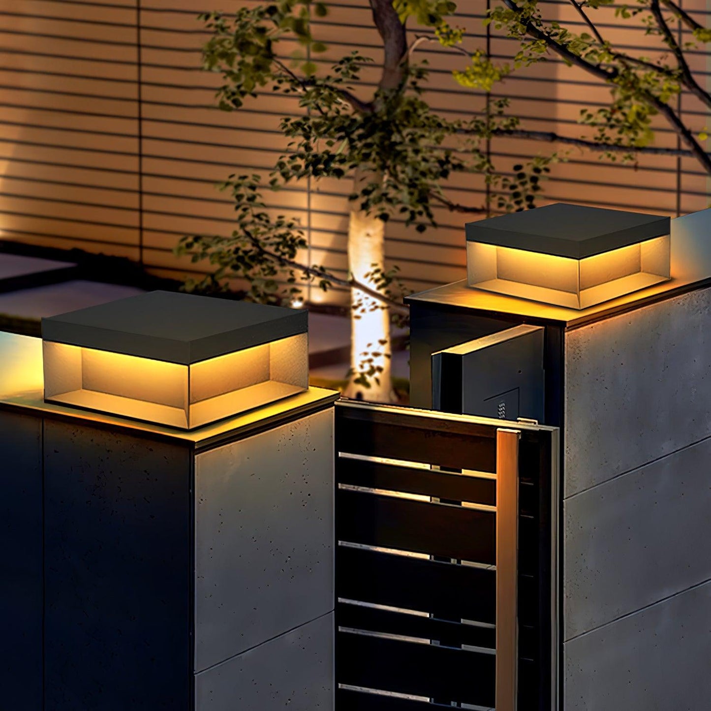 Solarbetriebene Außenmastlampe