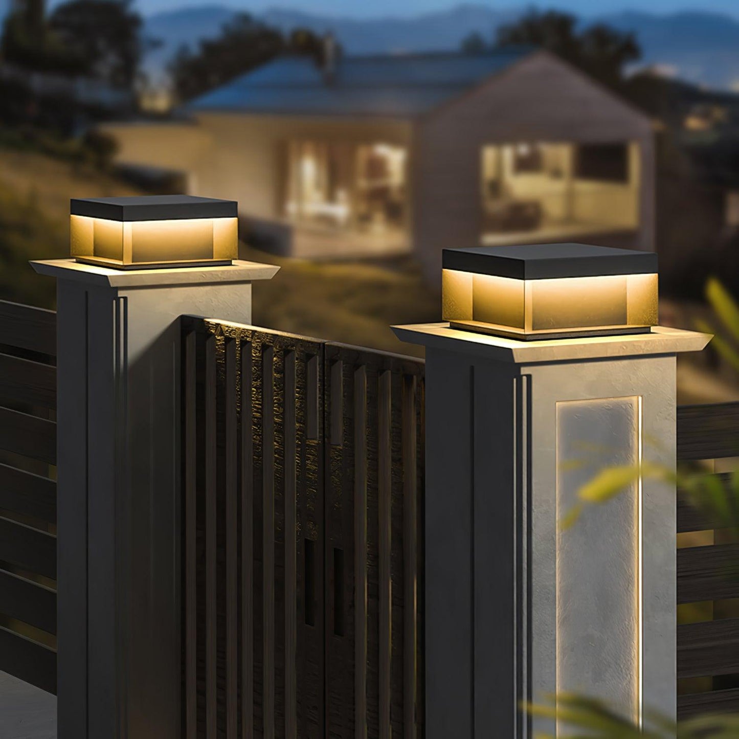 Solarbetriebene Außenmastlampe