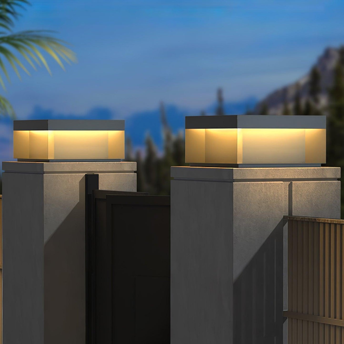 Solarbetriebene Außenmastlampe