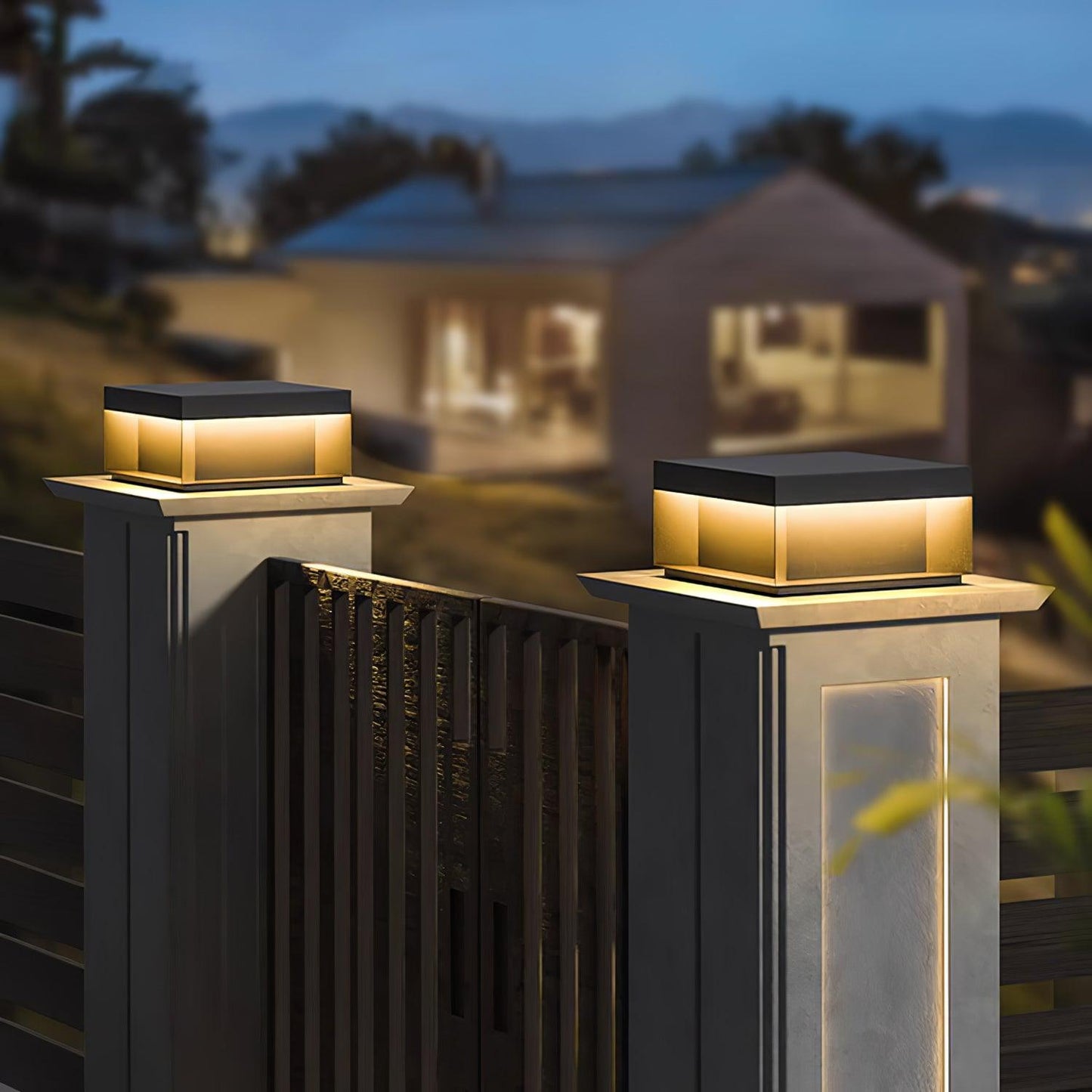 Solarbetriebene Außenmastlampe