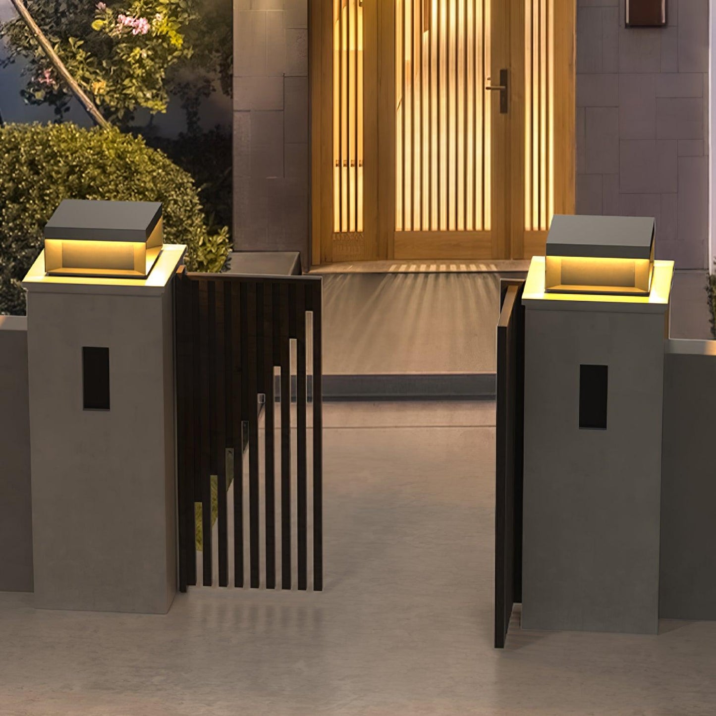 Solarbetriebene Außenmastlampe
