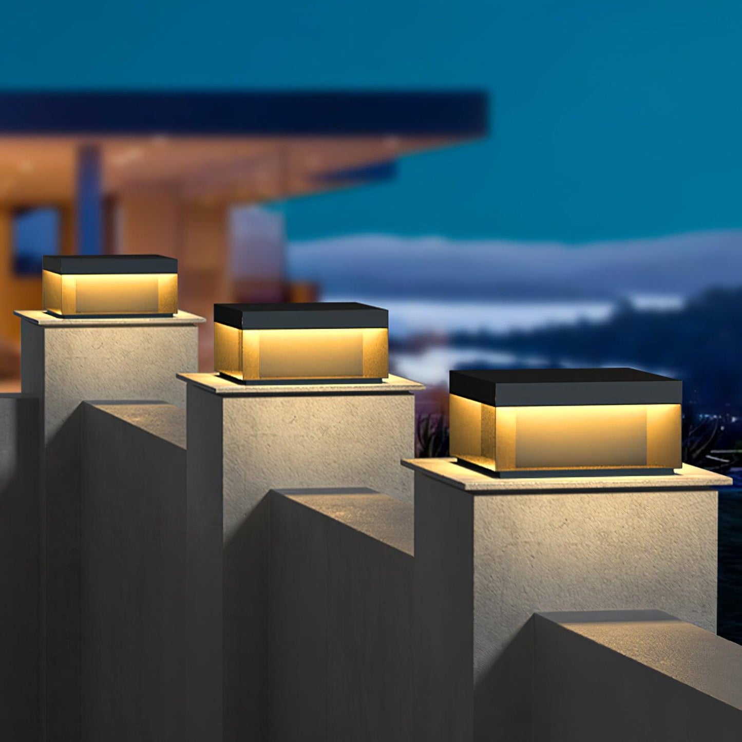 Solarbetriebene Außenmastlampe