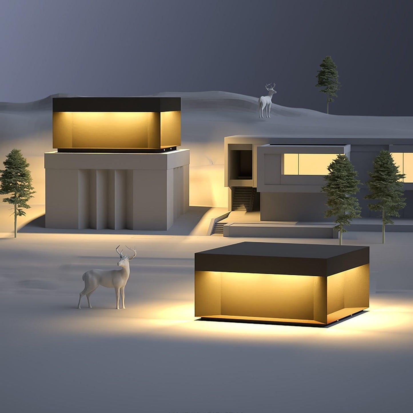 Solarbetriebene Außenmastlampe