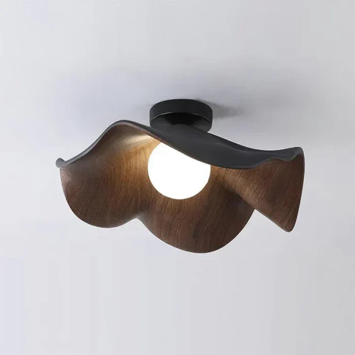 Nordic wooden lotus resin deckenleuchte
