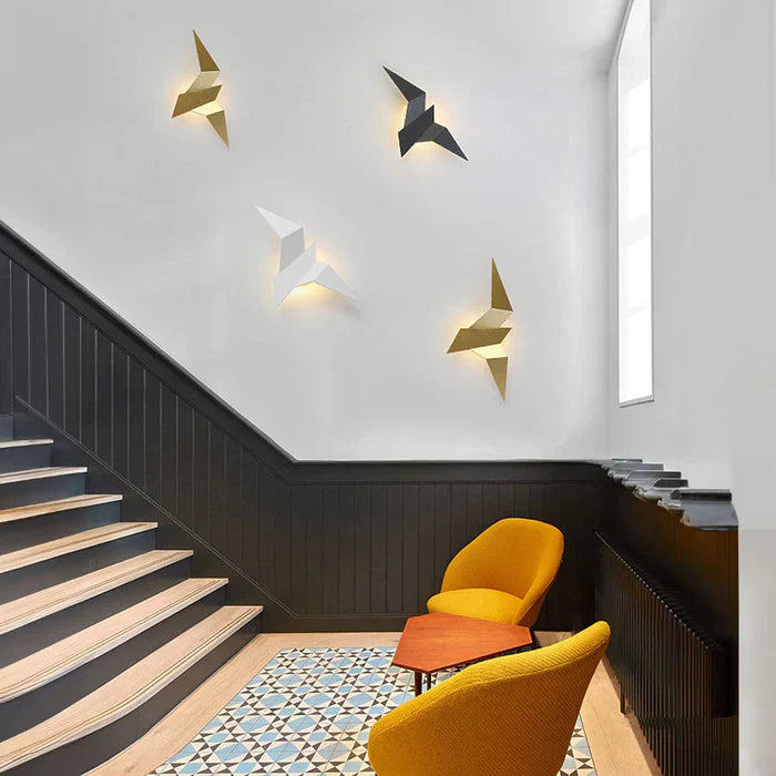 Kreativ - wandlampe aus eisen in form eines vogels