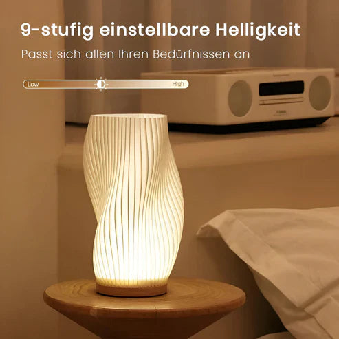 DreamWave - moderne cremefarbene 3D-wellenlampe mit elegantem metallsockel