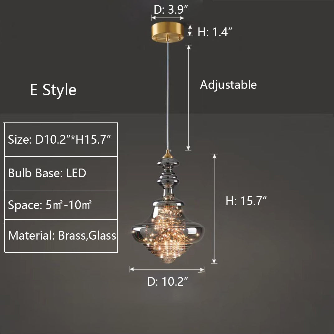 Moderne graue glas-sternenhimmel pendelleuchte