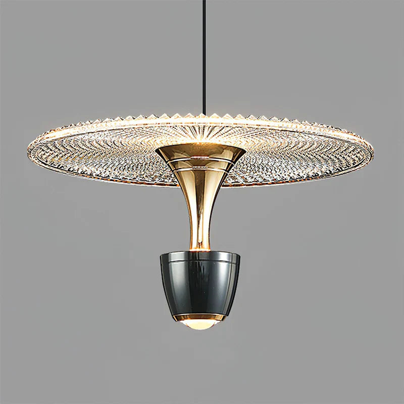 Moderne led pendelleuchte in scheibenform