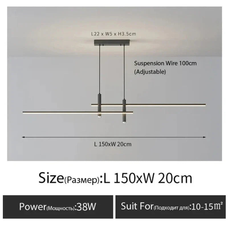 Linearglow – moderner minimalistischer kronleuchter für das esszimmer