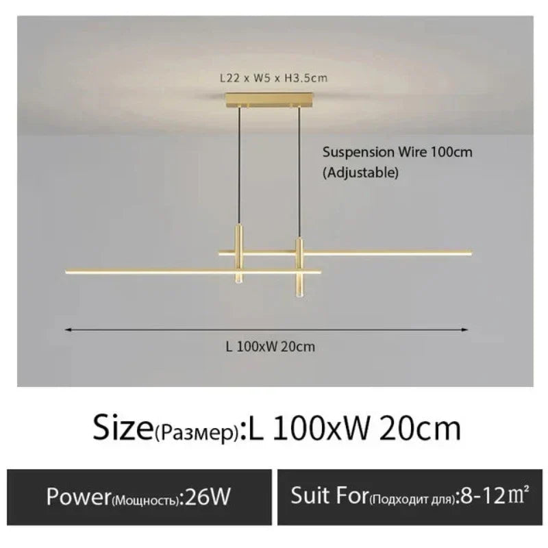 Linearglow – moderner minimalistischer kronleuchter für das esszimmer