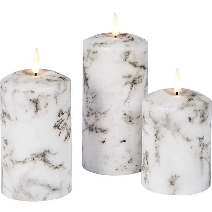 Candlylight | 3er set led marble kerzenlichter