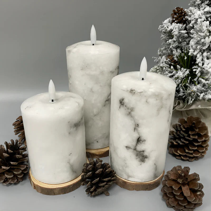 Candlylight | 3er set led marble kerzenlichter
