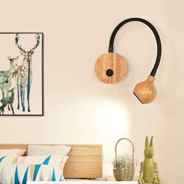Moderne led-wandlampen aus holz