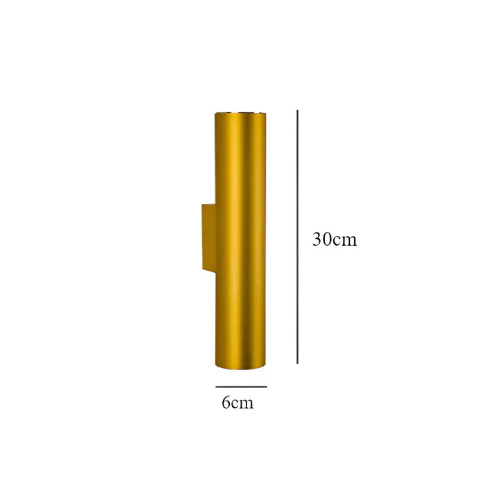 Doppelkopf wandleuchte - gold wandleuchter- zylinder wandleuchte