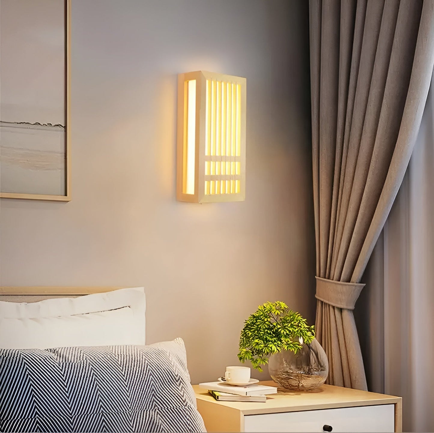 Doaglow japanische wandlampe aus holz – moderne japanische beleuchtung aus holz und acryl