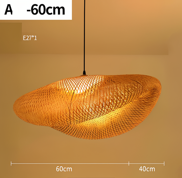 Ecolush deckenleuchte - handgefertigte rattan-hängelampe - rustikale boho-lampe