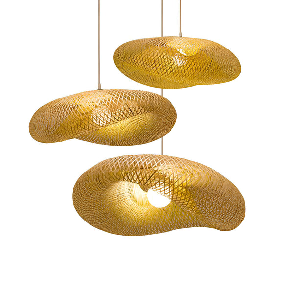 Ecolush deckenleuchte - handgefertigte rattan-hängelampe - rustikale boho-lampe