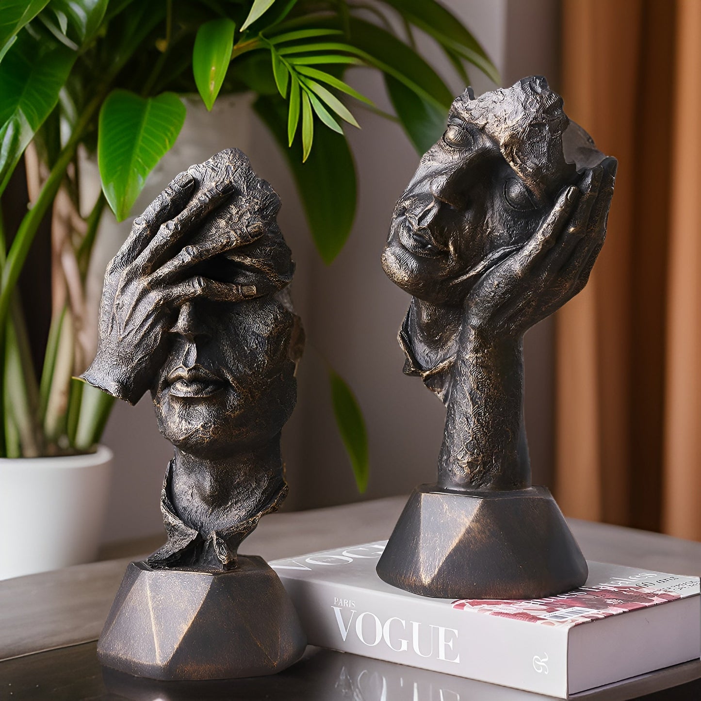 Expressive face - kreative abstrakte gesichtsskulptur für heim und bürodekoration