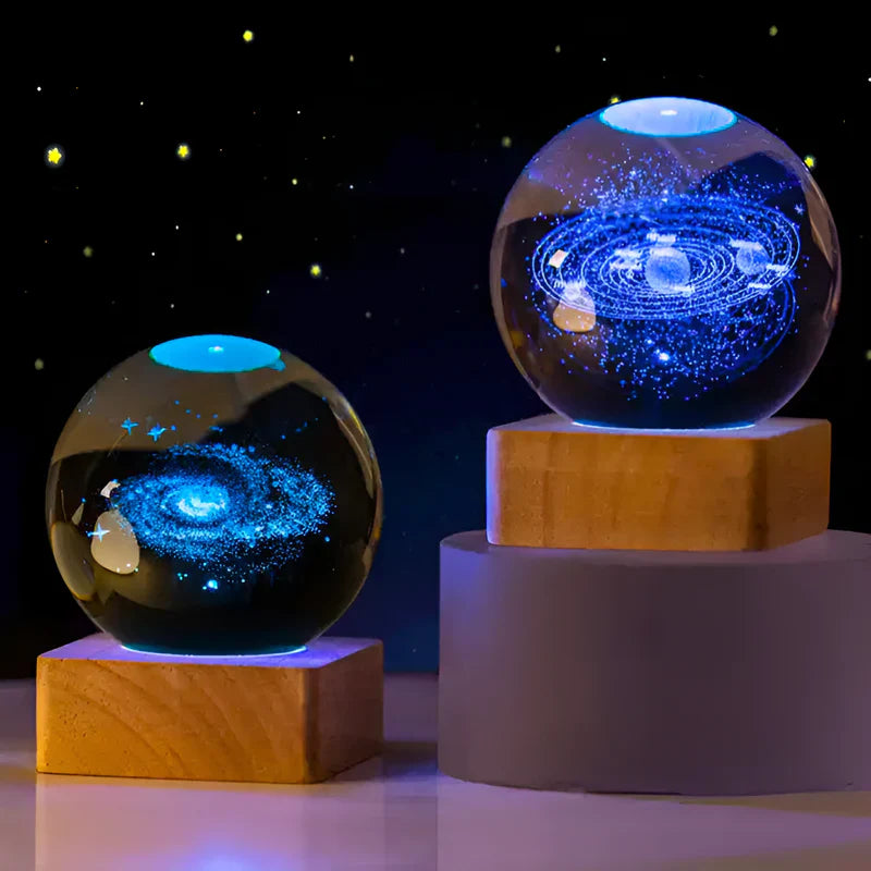 Galactic glow - magische led milchstraße galaxie kristallkugel
