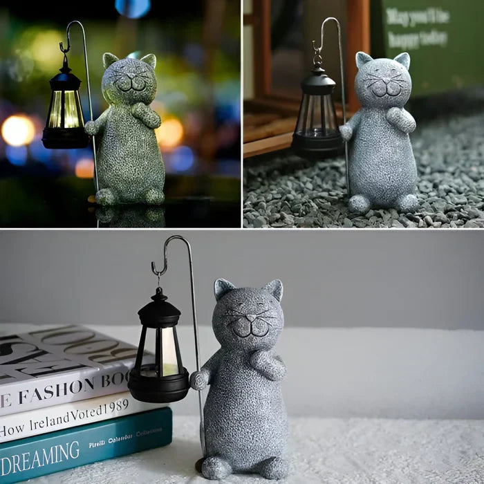 Kittybeam – bezaubernde solarbetriebene katzenlaterne für spaß im garten