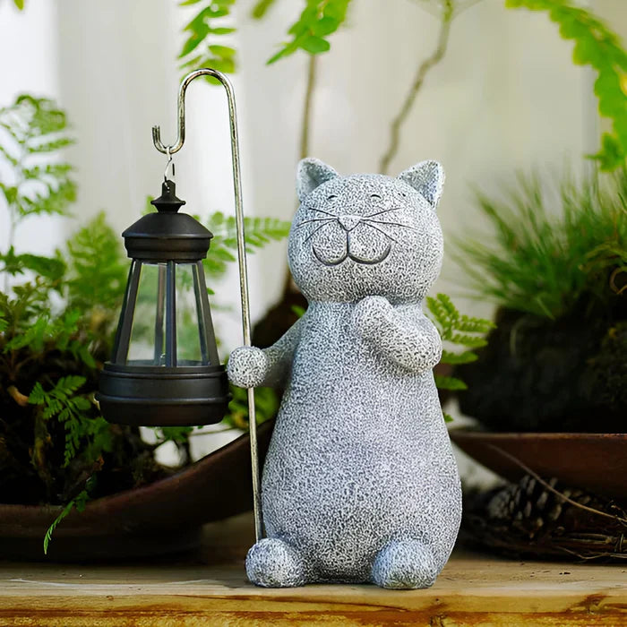 Kittybeam – bezaubernde solarbetriebene katzenlaterne für spaß im garten