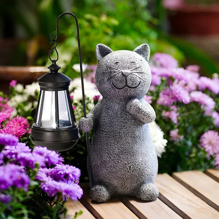 Kittybeam – bezaubernde solarbetriebene katzenlaterne für spaß im garten