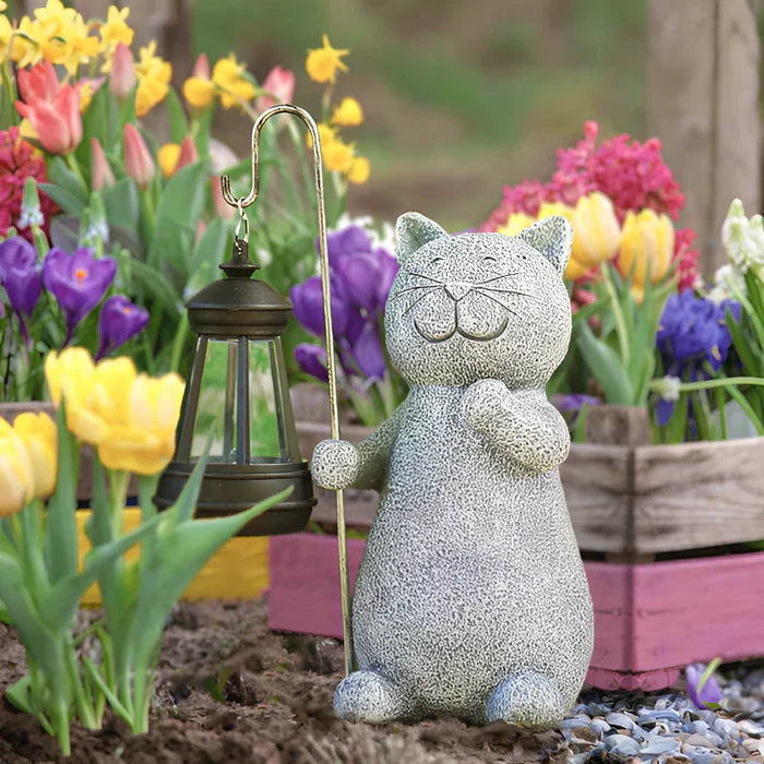 Kittybeam – bezaubernde solarbetriebene katzenlaterne für spaß im garten