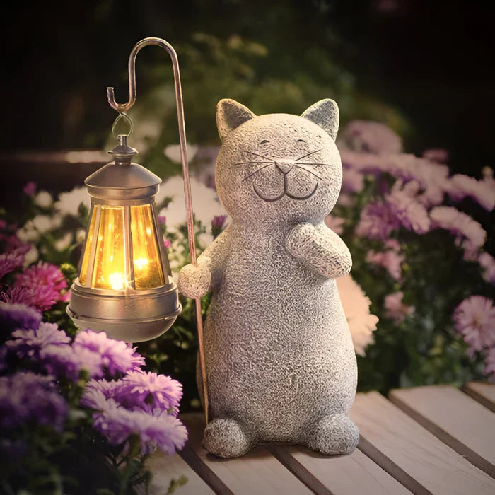 Kittybeam – bezaubernde solarbetriebene katzenlaterne für spaß im garten