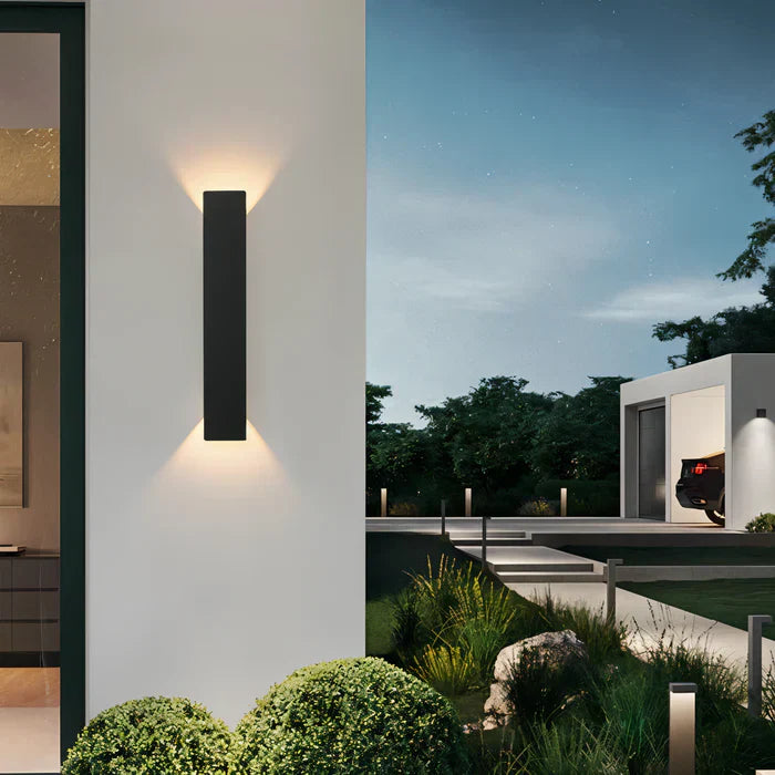 Rectangle walllight - rechteckige wandleuchte aus schwarzem aluminium für innen- und außenanwendungen