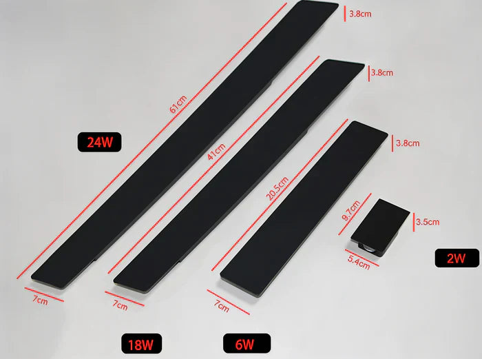 Rectangle walllight - rechteckige wandleuchte aus schwarzem aluminium für innen- und außenanwendungen