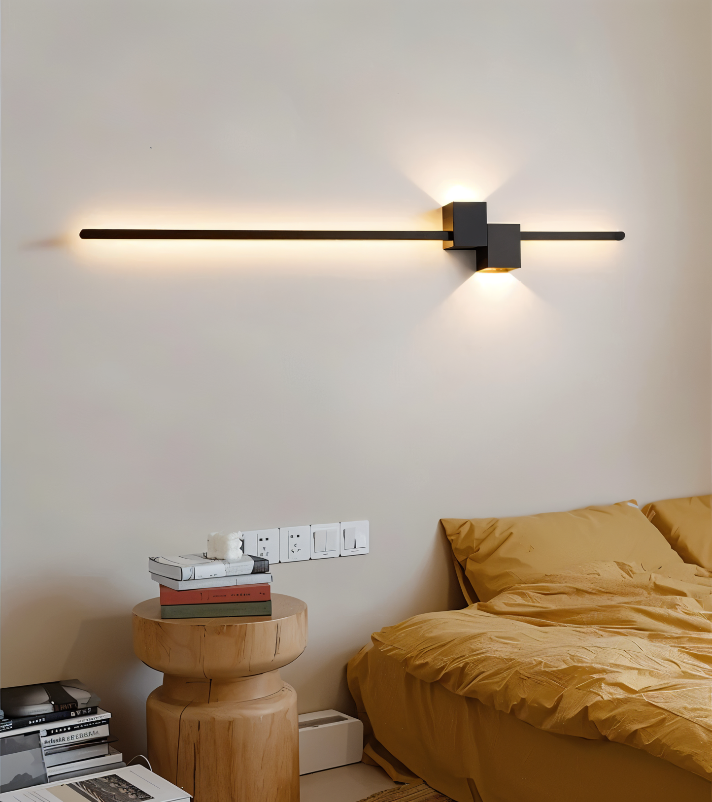 The line wandleuchte - minimalistische schwarze lange led wandbeleuchtung