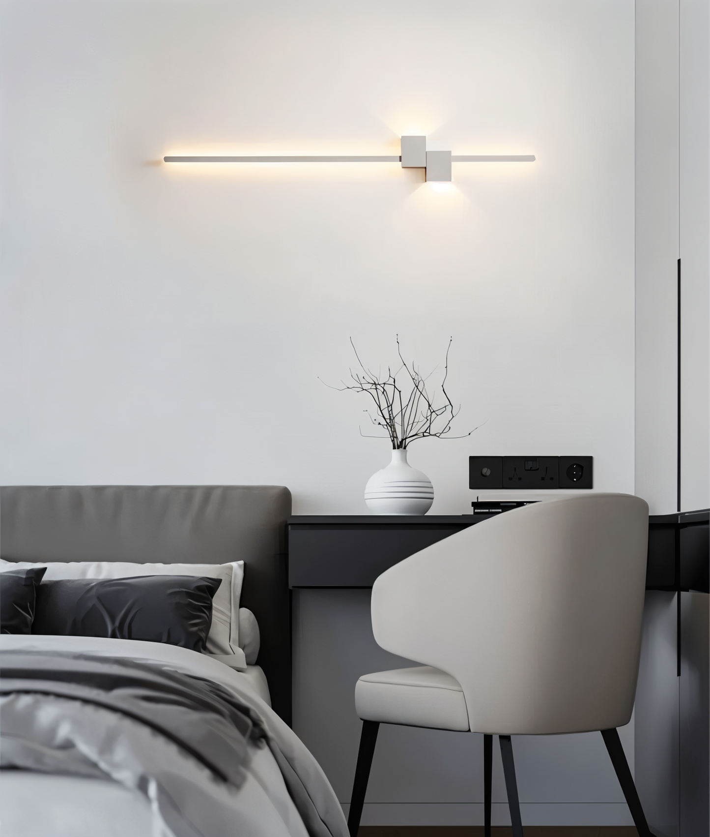 The line wandleuchte - minimalistische schwarze lange led wandbeleuchtung