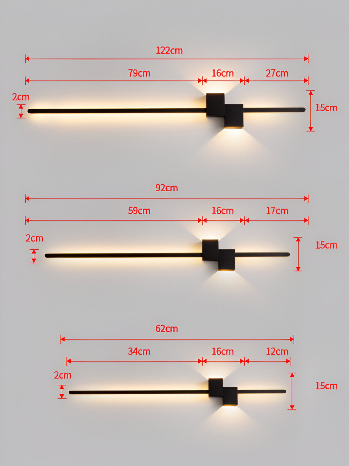 The line wandleuchte - minimalistische schwarze lange led wandbeleuchtung