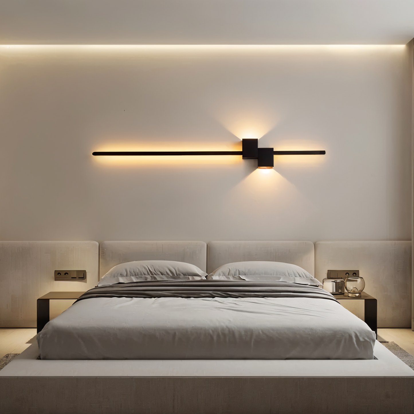 The line wandleuchte - minimalistische schwarze lange led wandbeleuchtung